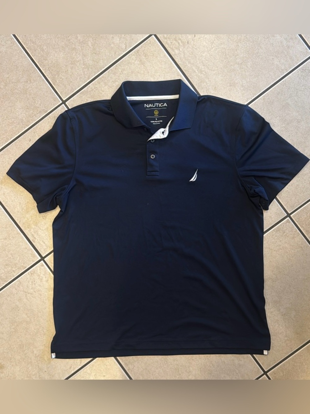 Nautica Men's Navy Polo with White Sail Logo